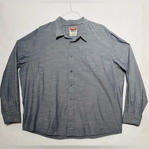 Wrangler Jeans Co. Shirt 3XL 100% Cotton Long Sleeve Light Gray Super Clean!